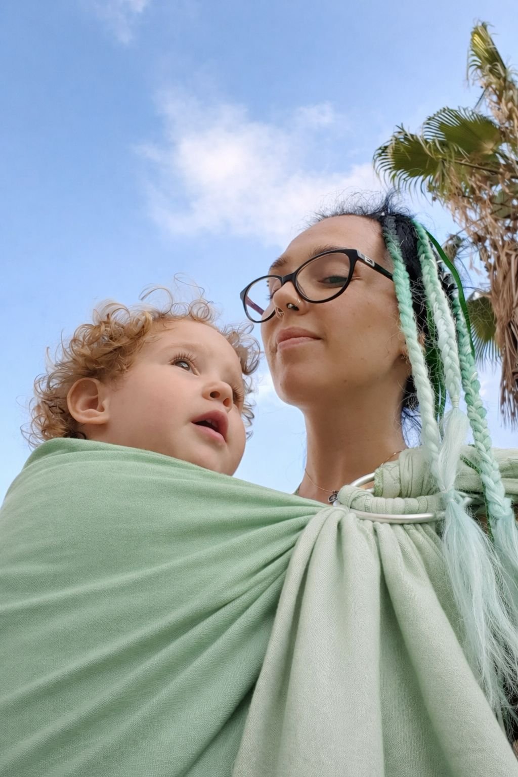 Тканый Слинг-Шарф Топа-Топ - Зеленый Атлас