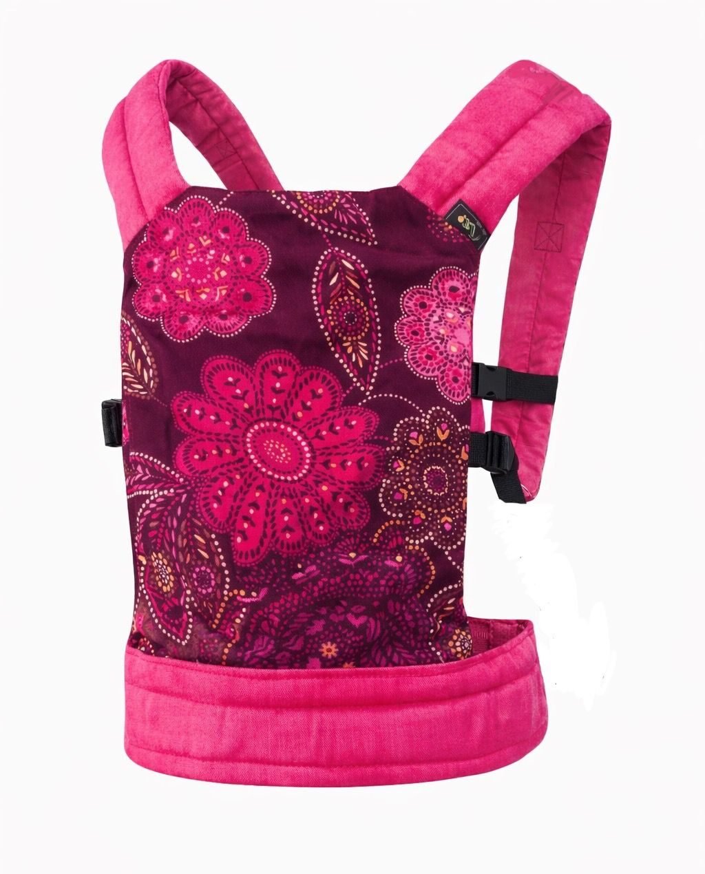 מנשא ילקוט לבובות טופה-טופ ורוד כהה עם פרחים