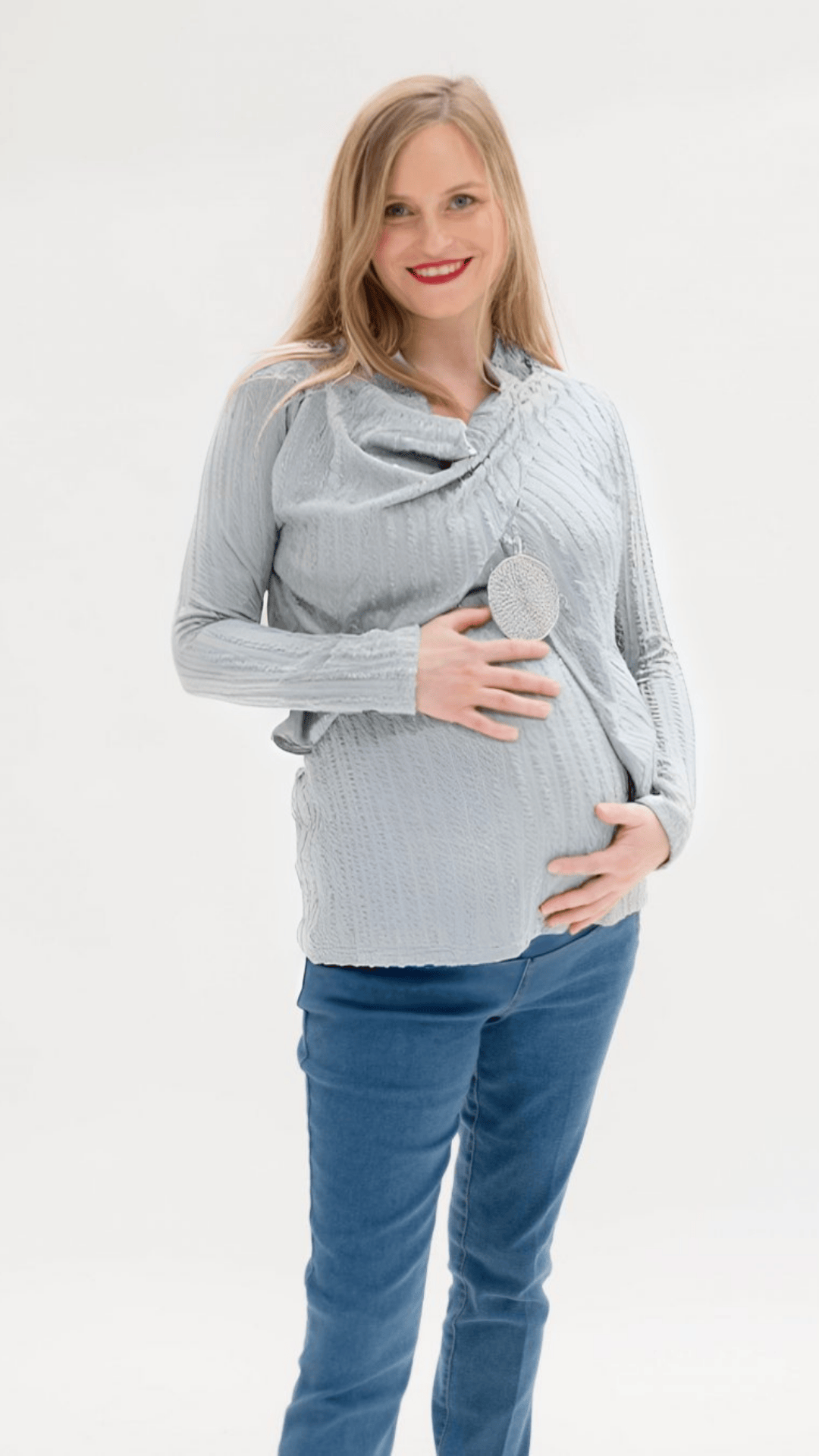 Alternative view of Imahot Knitwear Breastfeeding and Pregnancy Long Sleeve Gilat - gray