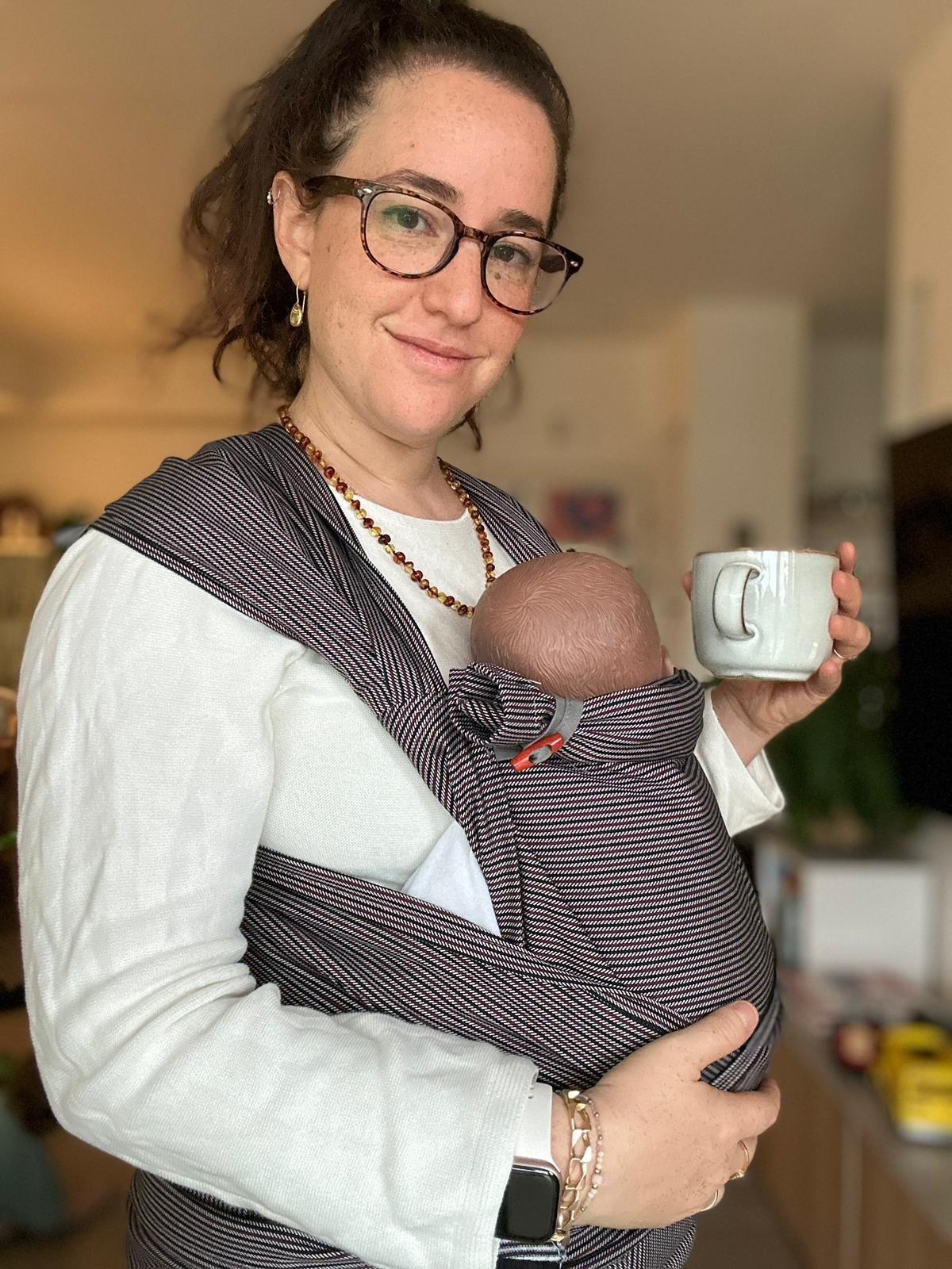Hybrid Klick Top Tai (Meh Dai) Baby Carrier – Grey Wine Stripes