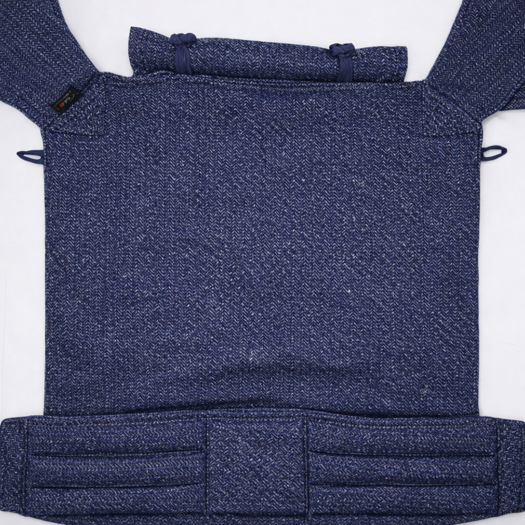 Hybrid Klick Top Tai (Meh Dai) Baby Carrier – Zig Zag Dark Blue Denim — 100% cotton
