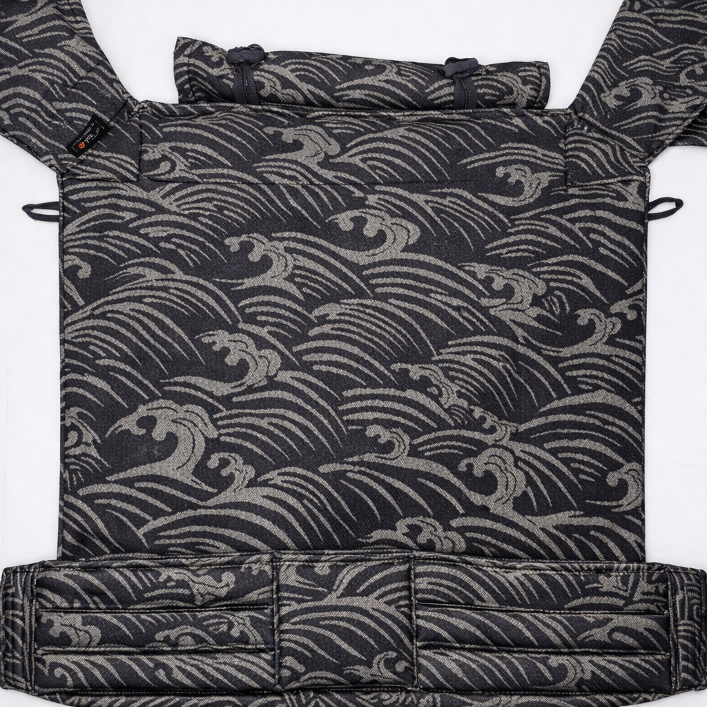 Hybrid Klick Top Tai (Meh Dai) Baby Carrier – Waves Dark Blue Denim — 100% cotton