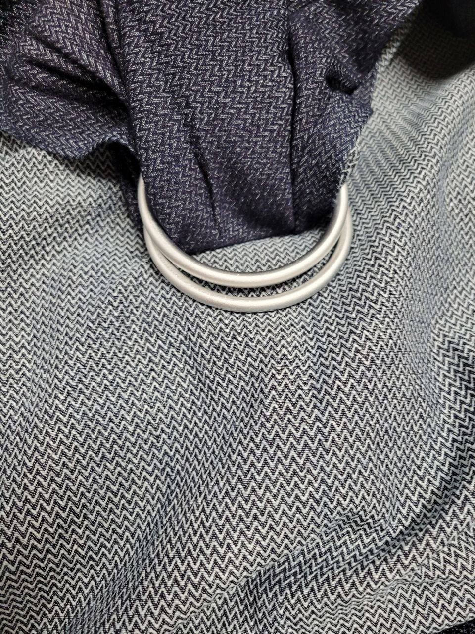 Topa-Top Ring Sling - Dark Blue Zigzag, woven denim jacquard