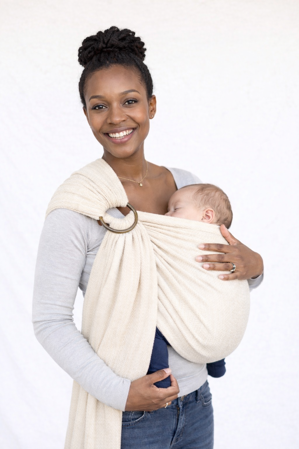 מנשא צד עם טבעות טופה-טופ - זיגזג קרמי - 100% כותנה גולמית