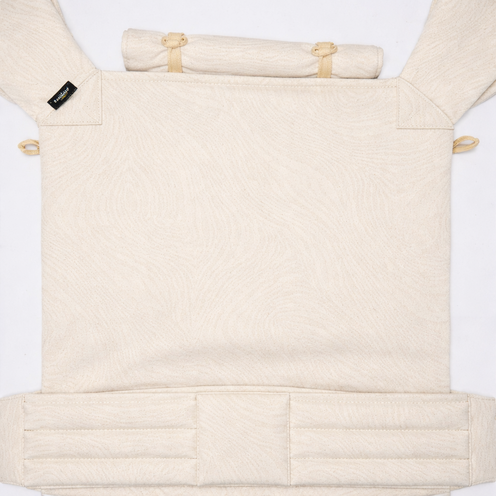 Hybrid Klick Top Tai (Meh Dai) Baby Carrier – Cream Waves  — 100% Raw Cotton
