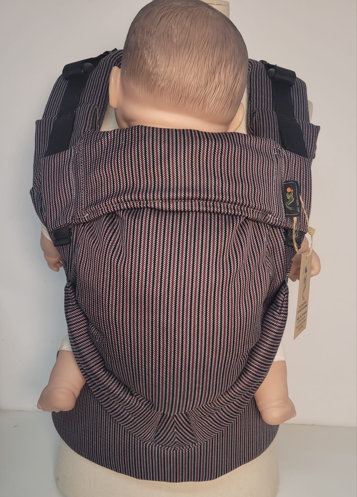 Alternative view of Topa-Top Premium baby carrier - Woven Wrap Grey Burgundy Strips