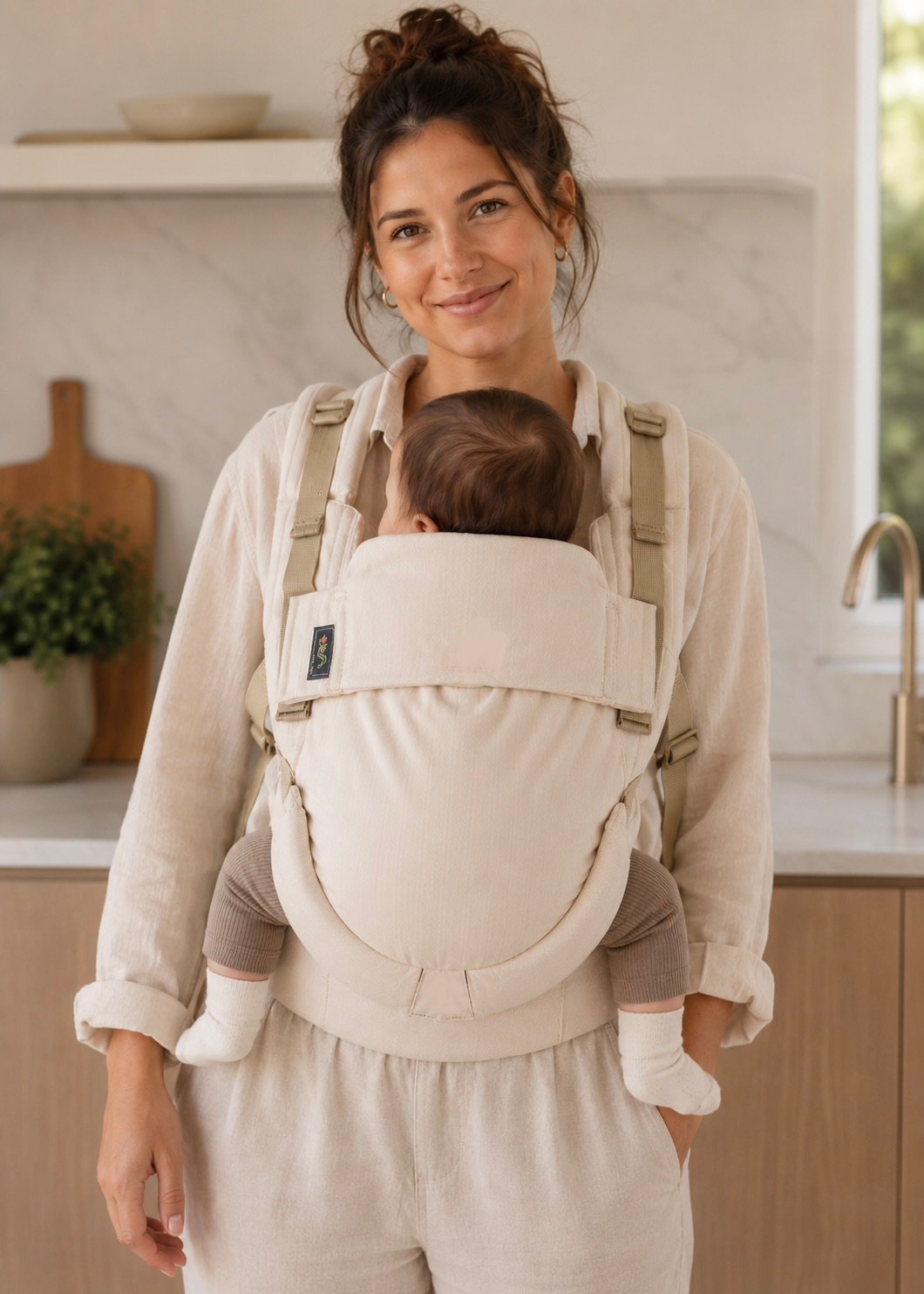 Topa-Top Premium baby carrier - Light Beige Thin Drill
