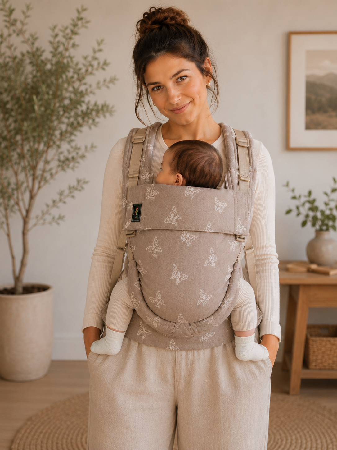 Topa-Top Premium baby carrier - Woven Wrap Brown Butterfly
