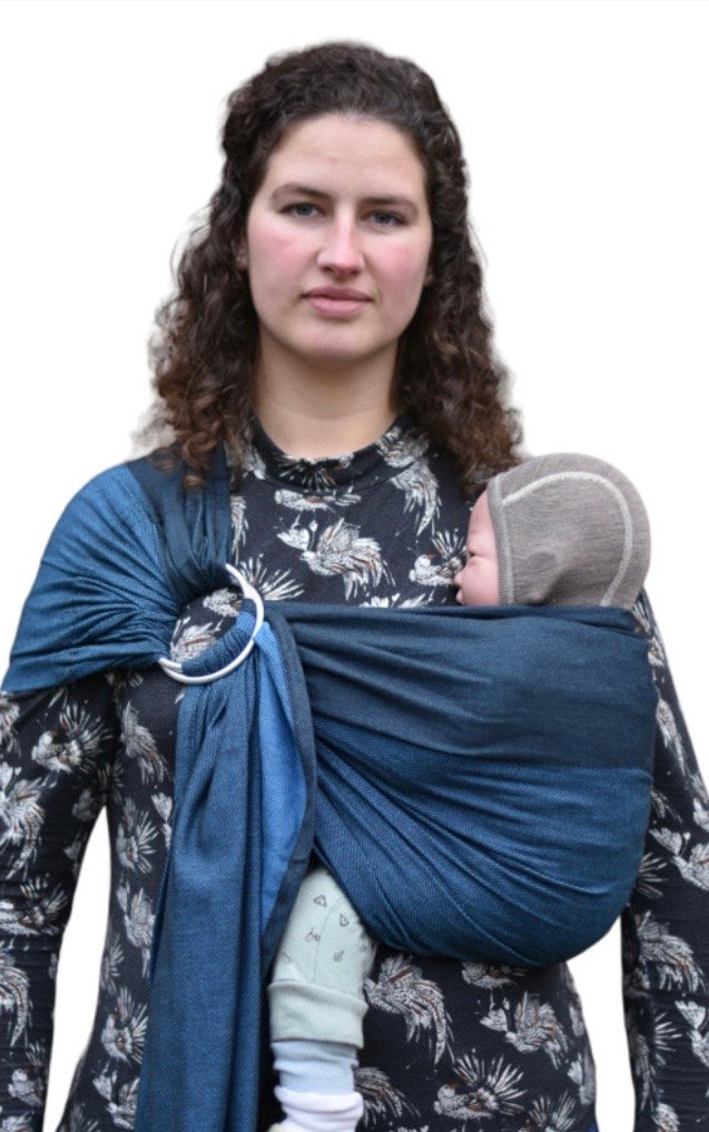 Alternative view of Слинг Шарф Яро Newborn Сине Черный
