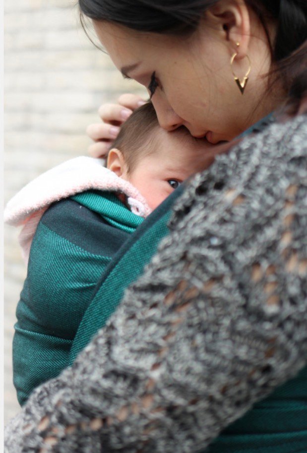 Alternative view of Слинг Шарф Яро Newborn Зелено Черный