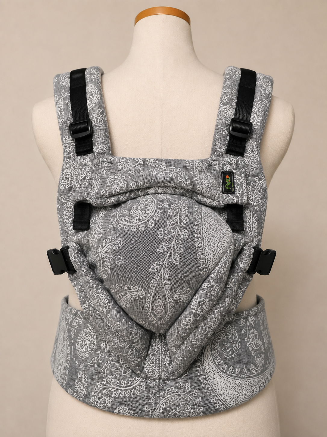 Topa-Top Premium baby carrier - Woven Wrap Bright Gray Paisley